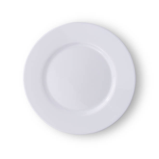 istock Top view of shiny plate isolated on white with clipping path 1177085335