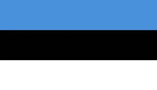 Vector illustration of The national flag of Estonia