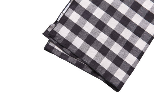 istock Black plate or tray, or pizza board, with tablecloth on wooden table. Top view mockup 1177087060