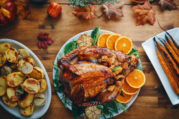 istock Preparing Stuffed Turkey for Holidays in Domestic Kitchen 1177090483
