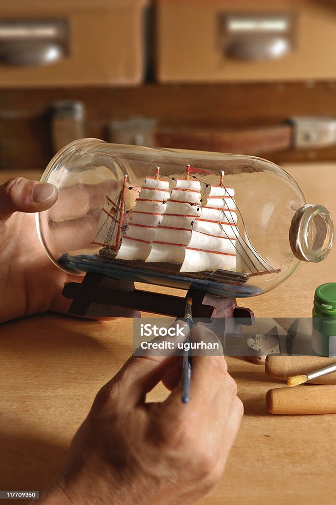 Modelo de navio - Foto de stock de Garrafa royalty-free