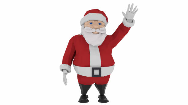 istock Santa smiling and waving isolated on white background. 3d illustration 1177104278