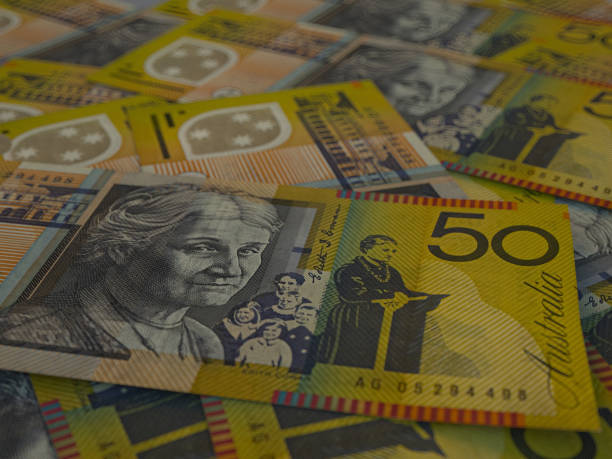 istock Australian currency background. Closeup photo 1177104394
