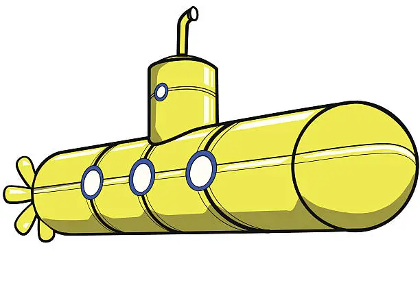 Vector illustration of Submarine yellow!