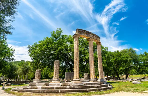 The Philippeion at the Archaeological Site of Olympia, UNESCO world heritage in Greece