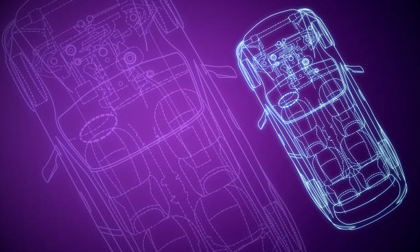 istock Digital purple car design background 1177116313
