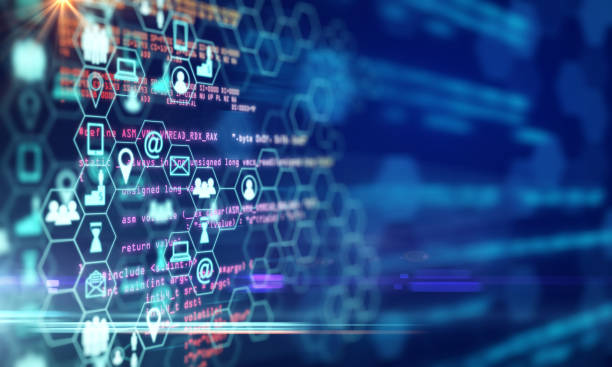 Innovation and science concept Creative digital blue business interface on blurry background. Innovation and science concept. 3D Rendering internet everywhere stock pictures, royalty-free photos & images