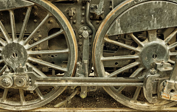 istock Wheel details of a steam engine for technology art backgrounds 1177116559