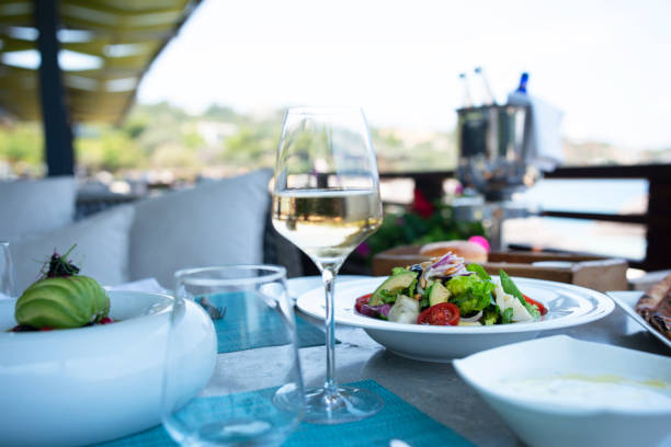 istock Romantic Dinner tables near the sea. 1177118411