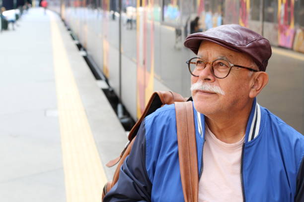 istock Senior Hispanic man at train station 1177122252
