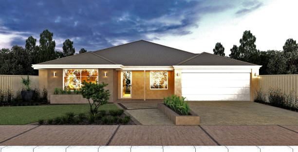 istock 3d render. Private residential house exterior. 1177122332