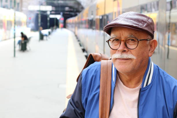 istock Senior Hispanic man at train station 1177123251