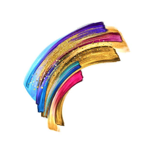 istock red blue violet gold paint smears, colorful brush strokes, abstract hand painted shape,watercolor clip art isolated on white background, makeup palette, fashion illustration, splashing design element 1177125318