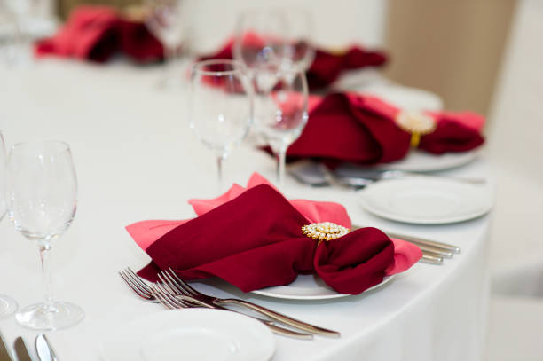istock a place at the table served with a red napkin 1177128720