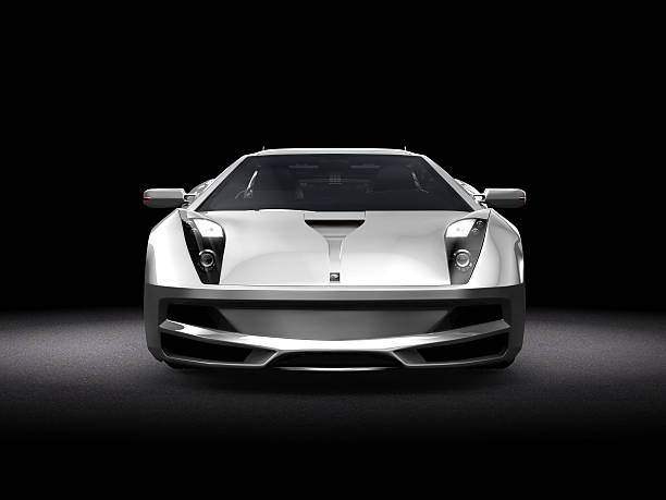 istock Silver Sports Car on dark background 117712963