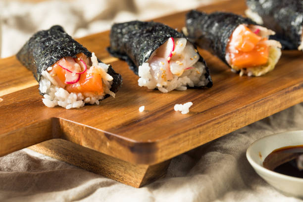 istock Homemade Sushi Temaki Hand Rolls 1177129978