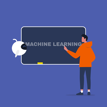 Machine Learning Artificial Intelligence Education Young Male Character ...