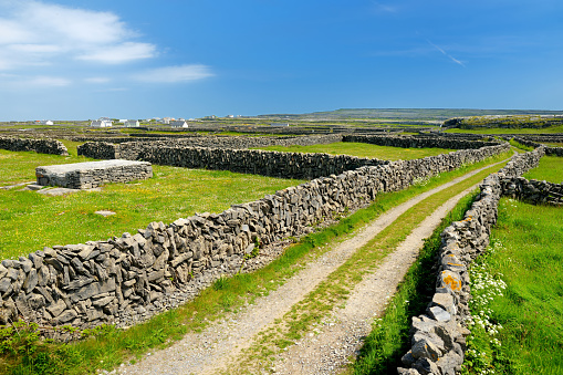 Inishmore or Inis Mor, the largest of the Aran Islands in Galway Bay, Ireland. Famous for its strong Irish culture, loyalty to the Irish language, and a wealth of Pre-Christian ancient sites.