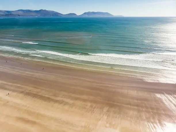 Inch beach, wonderful 5km long stretch of glorious sand and dunes, popular for surfing, swimming and fishing, located on the Dingle Peninsula, County Kerry, Ireland.