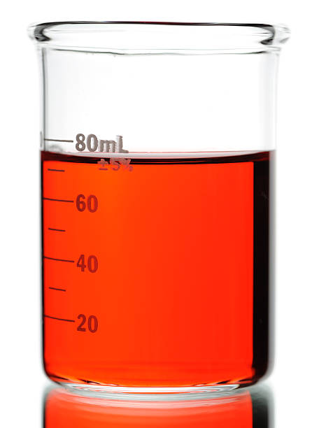 istock Red Chemical in Beaker Against White Background 117714107