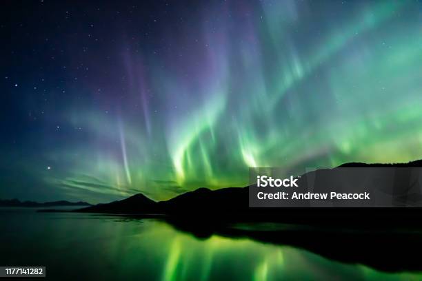 Aurora Borealis Northern Lights Southeast Alaska Stock Photo - Download Image Now