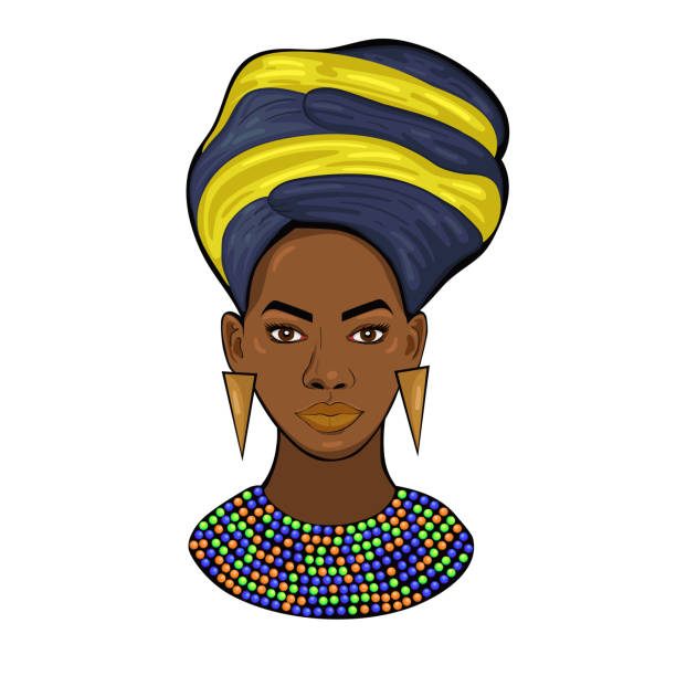 istock Portrait of an African princess Isolated on a white background. Vector graphics 1177142316