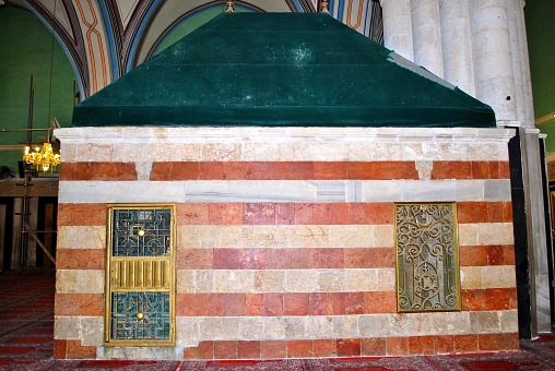 memorial inside the Muslim side of the Tomb of the Patriarchs and Matriarchs