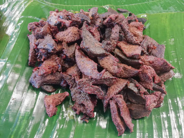 istock Fried pork liver on banana leaf 1177154525