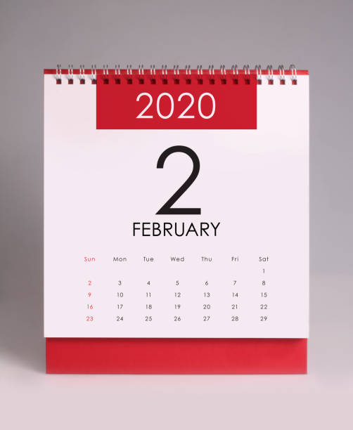 istock Simple desk calendar 2020 - February 1177161064