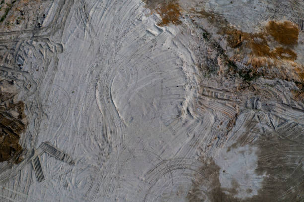 istock A bird's eye view of the construction site, the soil is smashed by the vehicle 1177164332