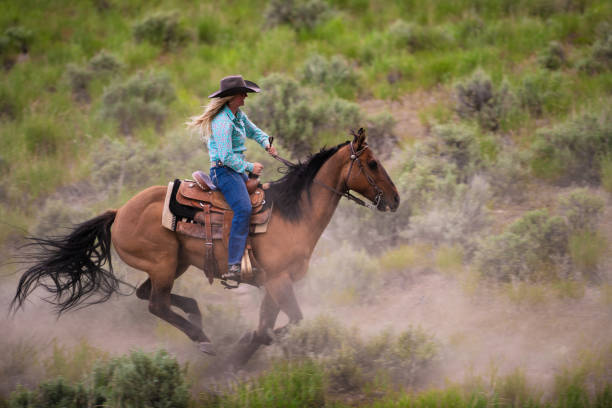 istock Cowgirl Horseback Riding 1177165014