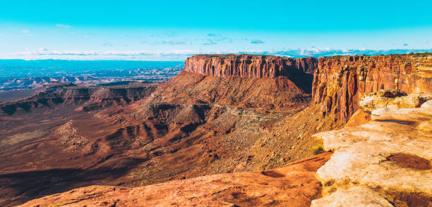 Remote located dry desert landscape seen at the Grand Canyon National Park.