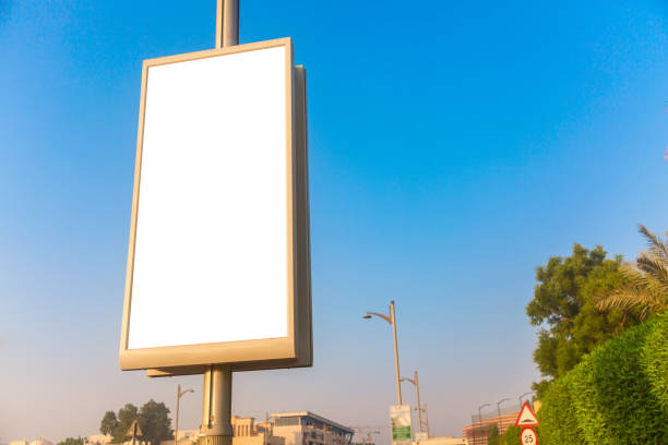 istock Advertisement mockup. Blank empty billboard on the city street in Dubai, UAE. 1177167639
