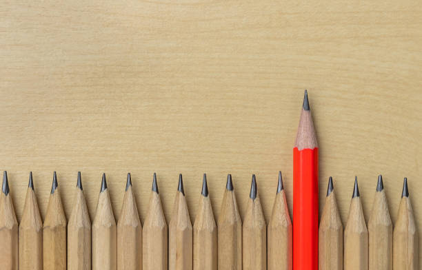 Different pencil standout show leadership concept.