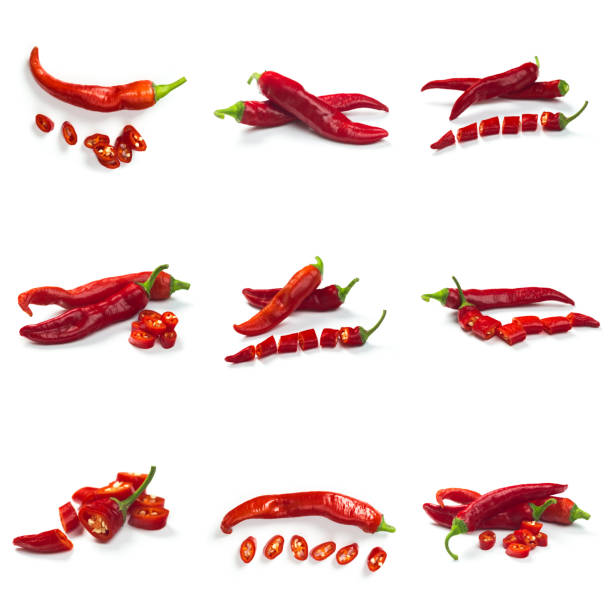 istock Set of red chili pepper isolate on white with clipping path 1177173138