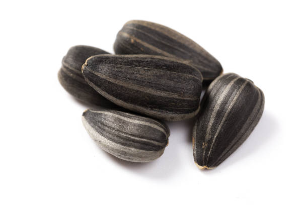 istock Organic Sunflower seeds isolated on white background 1177173265
