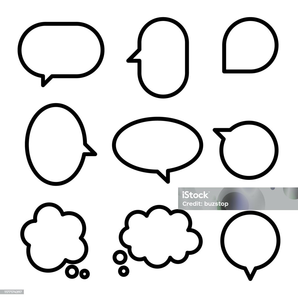 Bộ Sưu Tập Bong Bóng Bong Bóng Giọng Nói Đen Trắng Đơn Giản Theo ...