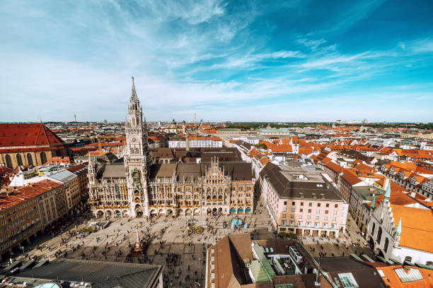 istock Panorama of Marienplatz square with New Town Hall 1177177251