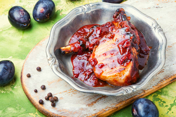 istock Grilled meat in plum sauce 1177179312