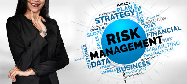 risk management and assessment for business - communication marketing dictionary global communications imagens e fotografias de stock