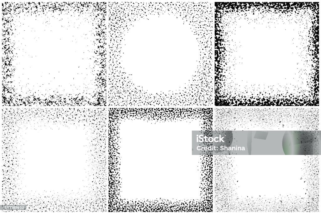 Stippled Frame Set Of Stippled Square Frames Stock Illustration - Download Image Now ...