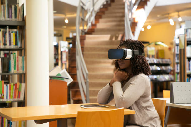 istock Excited female student watching virtual video 1177185634