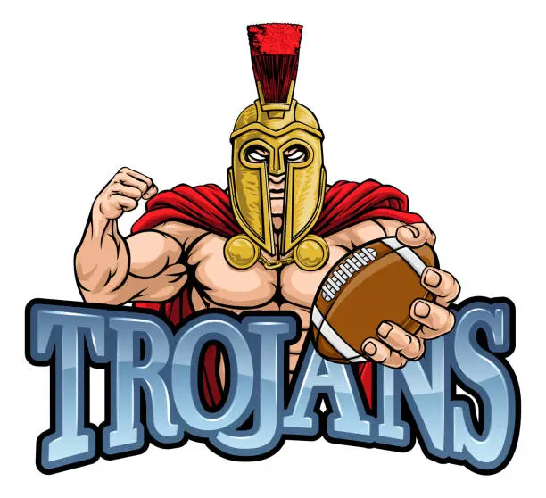 Vector illustration of Spartan Trojan American Football Sports Mascot