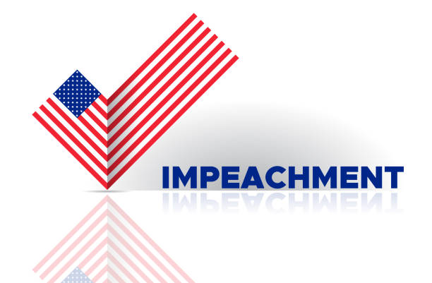 Political election voting poster USA flag check box Yes sign. American flag to impeachment inquiry procedure. State symbol of the USA for official events. Headline for a political article news Political election voting poster USA flag check box Yes sign. American flag to impeachment inquiry procedure. State symbol of the USA for official events. Headline for a political article news of the day impeachment stock illustrations
