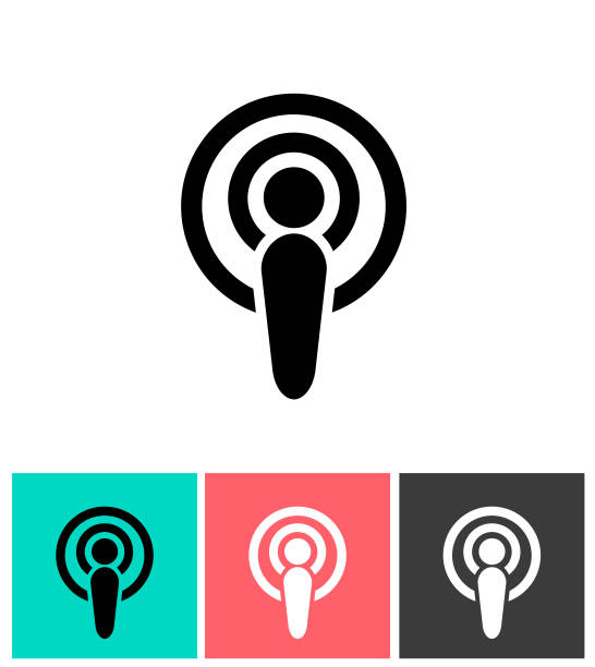 illustrazioni stock, clip art, cartoni animati e icone di tendenza di icona podcast - podcast