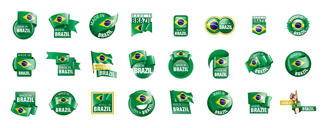 Brazil national flag, vector illustration on a white background