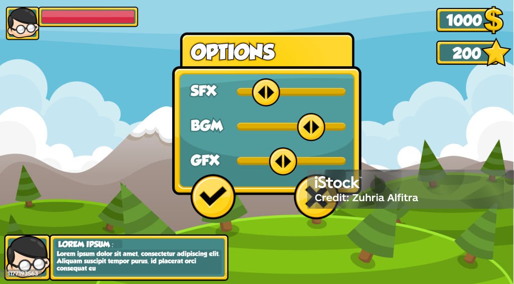 Game Simple Gui Simple Game Gui Stock Illustration - Download Image Now - Coin, Keypad ...