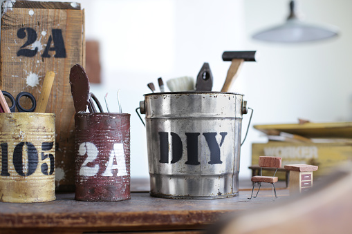 다양한 Diy 작업 장면 및 도구 및 부품의 이미지 DIY에 대한 스톡 사진 및 기타 이미지 - DIY, 공구상자, 그림 그리기 ...