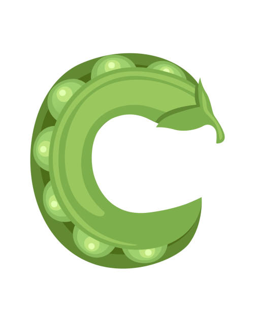 istock Vegetable letter C peas style cartoon vegetable design flat vector illustration isolated on white background 1177213444