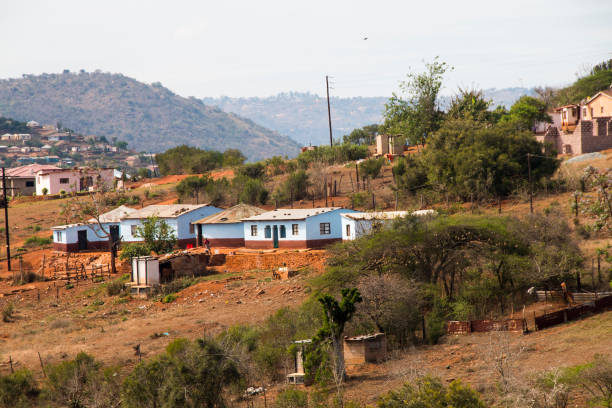 istock Huts in Homestead Painted Blue 1177213789